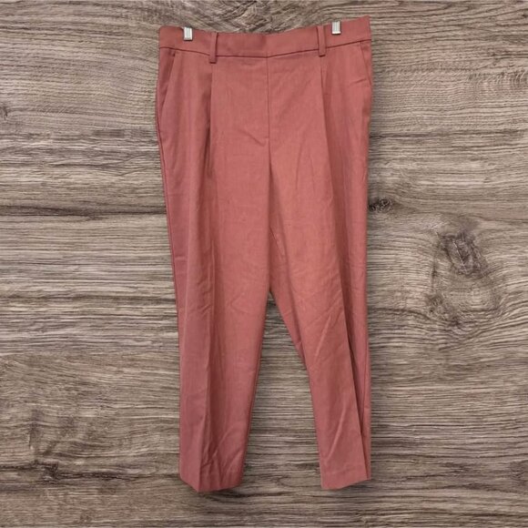 Women’s Loft Dusty Rose Colored Pull-On Elastic Back Waist Dress Pants-Size‎ L - Picture 1 of 9